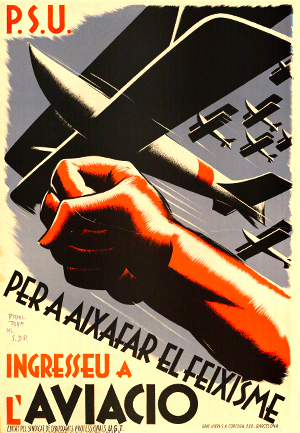 Affiche de propagande du PSUC (100x70) Barcelone 1936